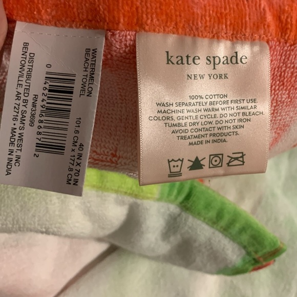 kate spade Kids Watermelon Towel - Orange and Green - Picture 4 of 6